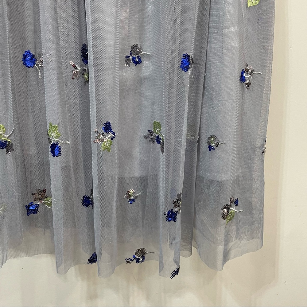 Elestory Blue Star Multicolored A-line Pleated Embellishments Maxi Skirt Size M - Picture 7 of 9